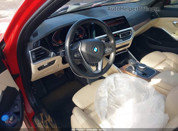3MW5R7J07M8B73896 2021 BMW 3 SERIES Red Widok wnętrza z przodu
