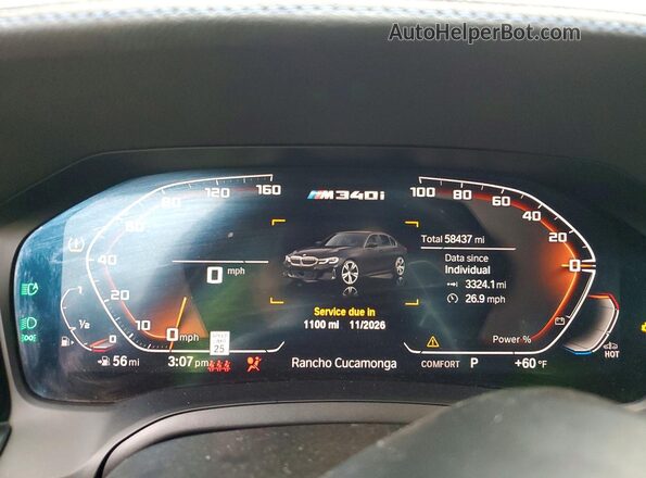 3MW5U7J00M8B85337 2021 BMW M3 Black Vista del cuadro de instrumentos
