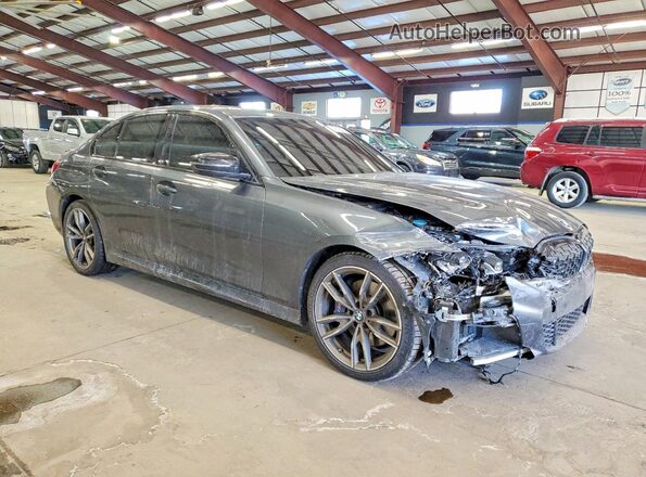 3MW5U9J09M8B61422 2021 BMW M3 Gray Առջևի աջ