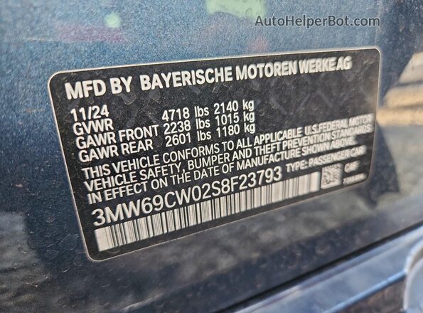 3MW69CW02S8F23793 2025 BMW 3 SERIES Blue Widok komory silnika
