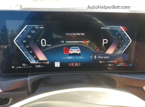 3MW69FF06R8E68325 2024 BMW 3 SERIES White Вид щитка приладів