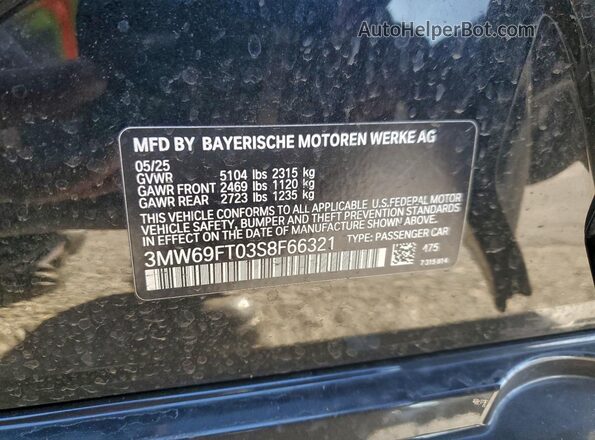 3MW69FT03S8F66321 2025 BMW M3 Black ძრავის განყოფილების ხედი