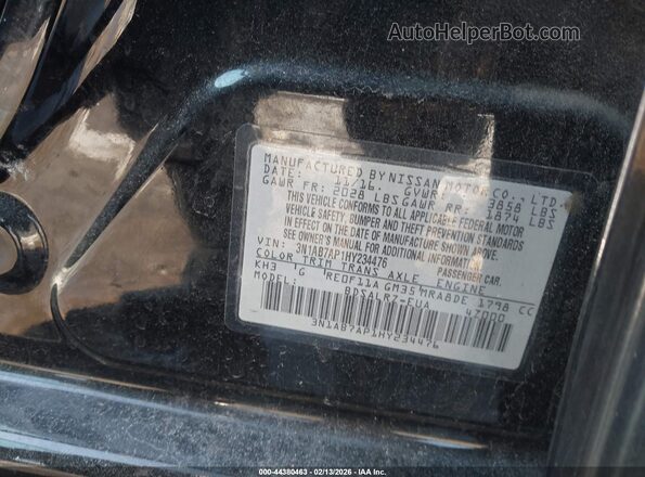 3N1AB7AP1HY234476 2017 NISSAN SENTRA Black Вид підкапотного простору