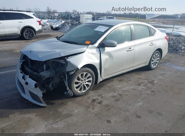 3N1AB7AP9KY262288 2019 NISSAN SENTRA Silver წინა მარცხენა ხედი სამი მეოთხედიდან