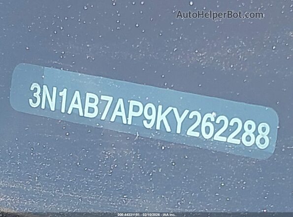 3N1AB7AP9KY262288 2019 NISSAN SENTRA Silver ძრავის განყოფილების ხედი