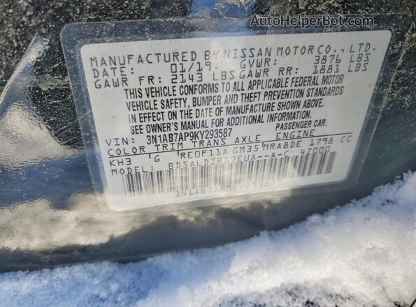 3N1AB7AP9KY293587 2019 NISSAN SENTRA Черный 
