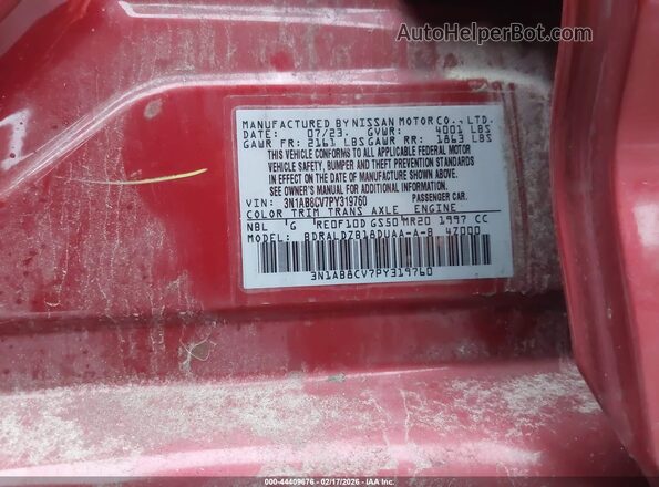 3N1AB8CV7PY319760 2023 NISSAN SENTRA Red Widok komory silnika