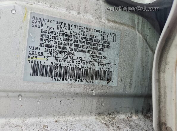 3N1AB8CV9PY300241 2023 NISSAN SENTRA Silver Вид підкапотного простору