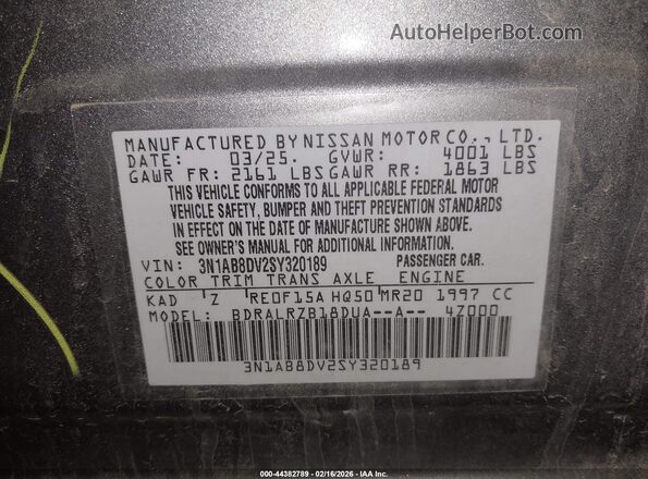 3N1AB8DV2SY320189 2025 NISSAN SENTRA Серый Вид подкапотного пространства