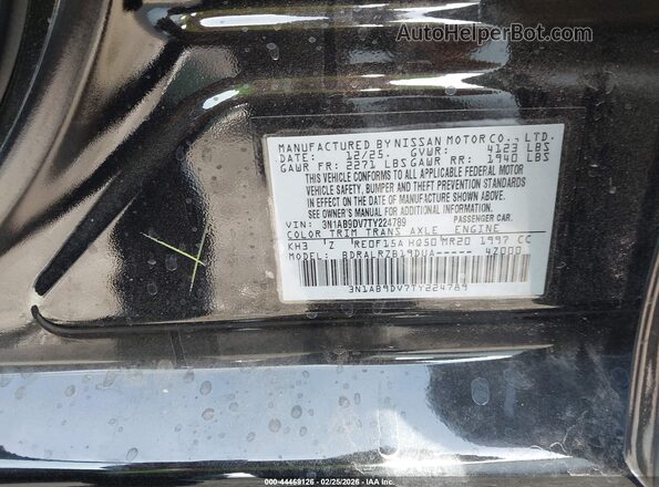 3N1AB9DV7TY224789 2026 NISSAN SENTRA Black Vista del compartimento del motor