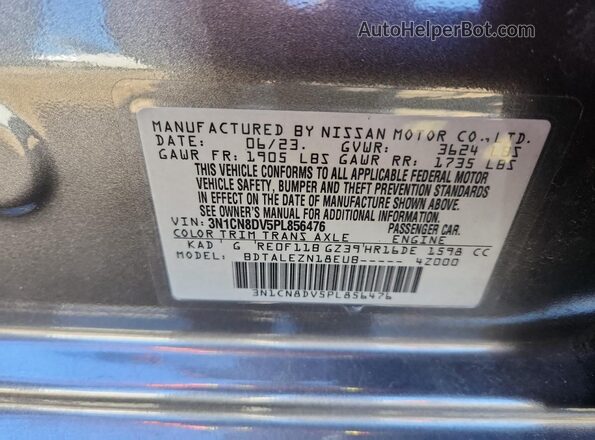 3N1CN8DV5PL856476 2023 NISSAN VERSA Gray Widok komory silnika