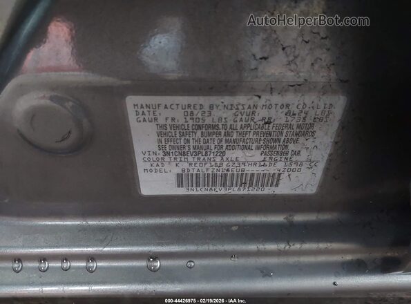 3N1CN8EV3PL871220 2023 NISSAN VERSA Gray 