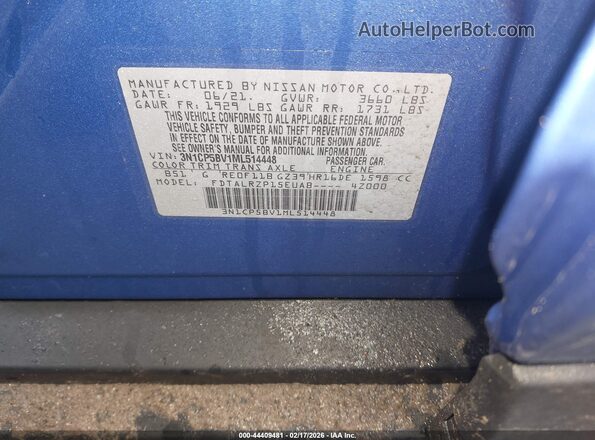 3N1CP5BV1ML514448 2021 NISSAN KICKS Blue Widok komory silnika