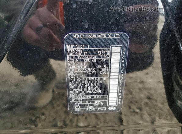 3PCAJ5DB3NF118448 2022 INFINITI QX50 Black Панорамний вид салону 360°