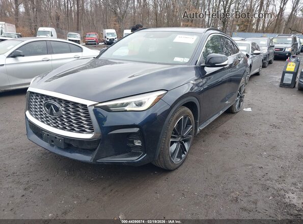 3PCAJ5J34NF100439 2022 INFINITI QX55 Blue Առջևի ձախ երեք քառորդ տեսարան