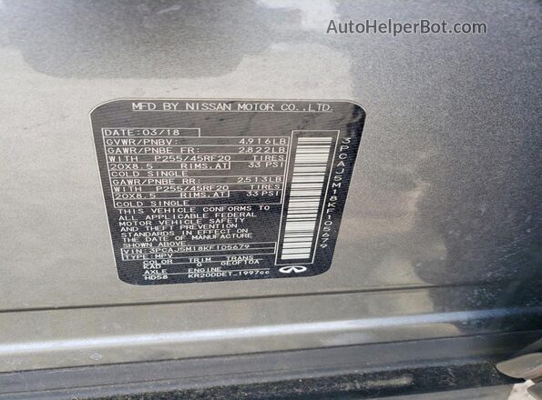 3PCAJ5M18KF105679 2019 INFINITI QX50 Gray 
