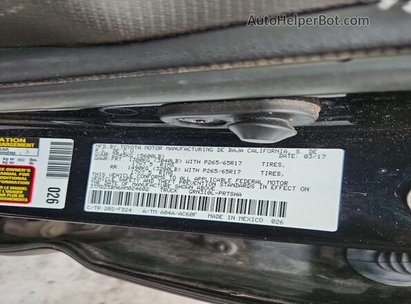 3TMDZ5BN6HM024602 2017 TOYOTA LE Черный Вид подкапотного пространства