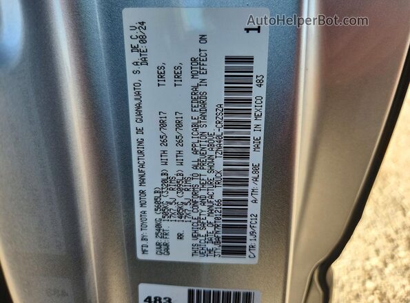 3TYJBAFN7RT012166 2024 TOYOTA TACOMA Silver Vista del compartimento del motor