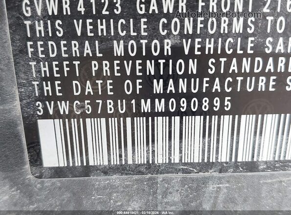 3VWC57BU1MM090895 2021 VOLKSWAGEN JETTA Gray Engine compartment view