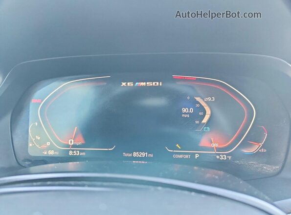 5UXCY8C05L9B07238 2020 BMW X6 Blue Vista de los asientos traseros
