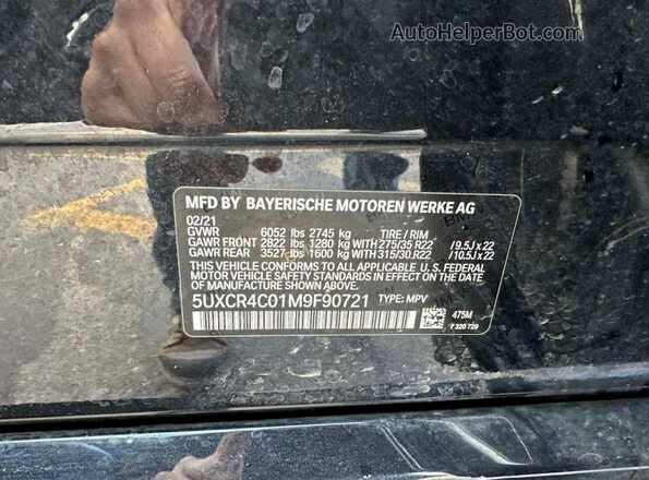 5UXCR4C01M9F90721 2021 BMW X5 Black 