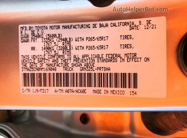 3TMAZ5CN0NM169048 2022 TOYOTA LE Silver 