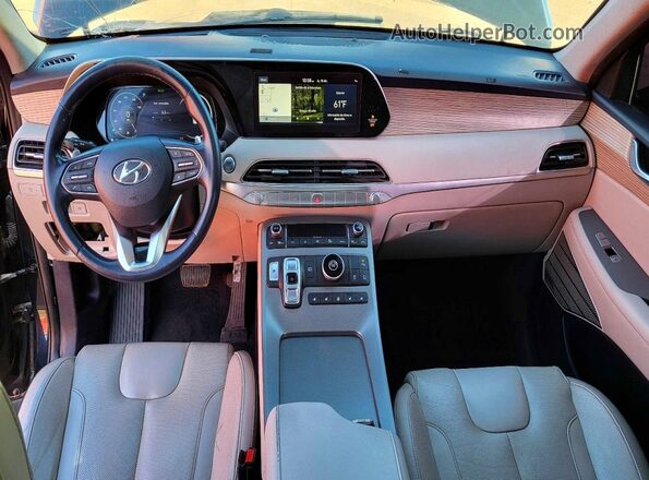 KM8R54HE3MU240752 2021 HYUNDAI PALISADE Blue Rear seats view