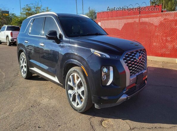 KM8R54HE3MU240752 2021 HYUNDAI PALISADE Blue Rear left