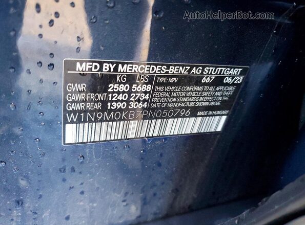 W1N9M0KB7PN050796 2023 MERCEDES-BENZ EQB Blue 