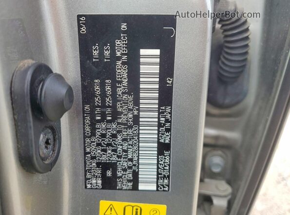 JTJYARBZ8G2041830 2016 LEXUS NX Silver 
