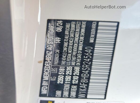 W1KAF8HB4SR245640 2025 MERCEDES-BENZ C Белый 
