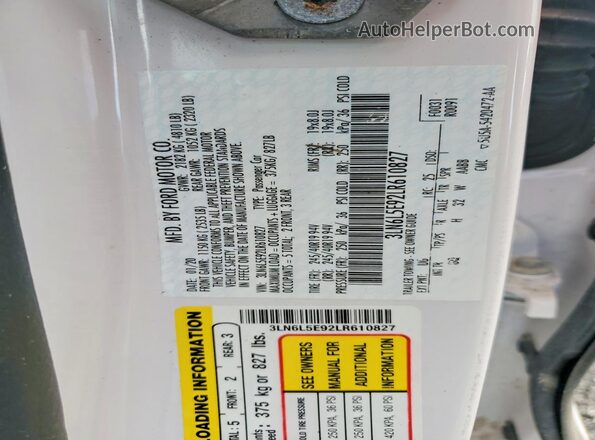 3LN6L5E92LR610827 2020 LINCOLN MKZ Cream 