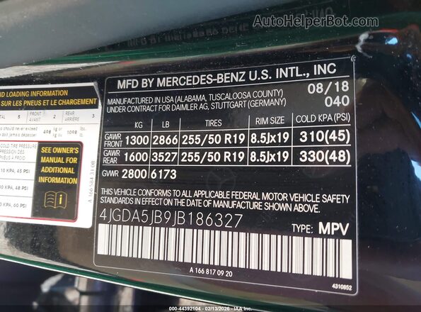 4JGDA5JB9JB186327 2018 MERCEDES-BENZ GLE 350 Black 