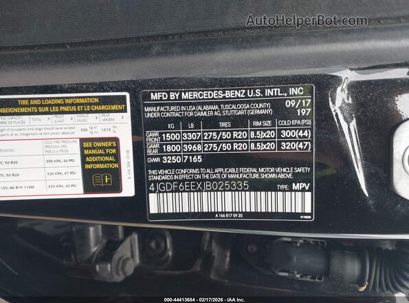 4JGDF6EEXJB025335 2018 MERCEDES-BENZ GLS 450 Black ძრავის განყოფილების ხედი