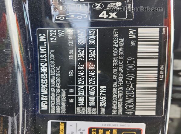 4JGDM2DB4PA010009 2023 MERCEDES-BENZ EQS Black Շարժիչի բաժամունքի տեսք