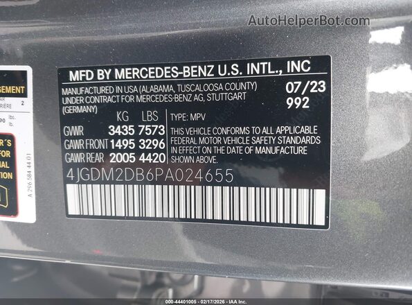 4JGDM2DB6PA024655 2023 MERCEDES-BENZ EQS 450+ SUV Серый Вид подкапотного пространства