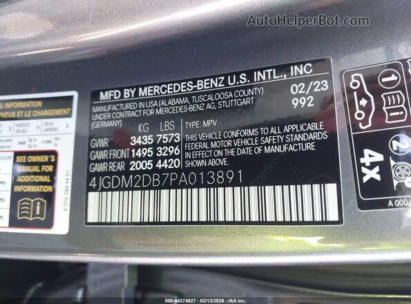 4JGDM2DB7PA013891 2023 MERCEDES-BENZ EQS 450+ SUV Серый Вид подкапотного пространства