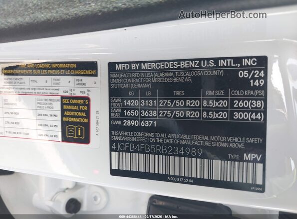 4JGFB4FB5RB234989 2024 MERCEDES-BENZ GLE 350 White 