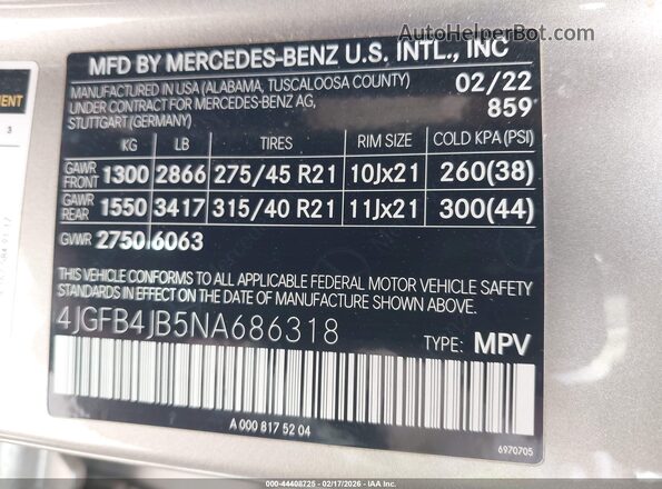 4JGFB4JB5NA686318 2022 MERCEDES-BENZ GLE 350 Champagne Вид подкапотного пространства