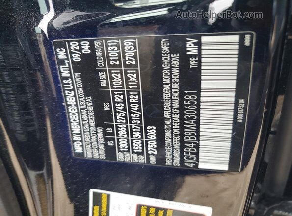 4JGFB4JB8MA306581 2021 MERCEDES-BENZ GLE Black 