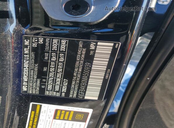 4JGFB4KB0MA500939 2021 MERCEDES-BENZ GLE Черный Панорамный вид салона 360°