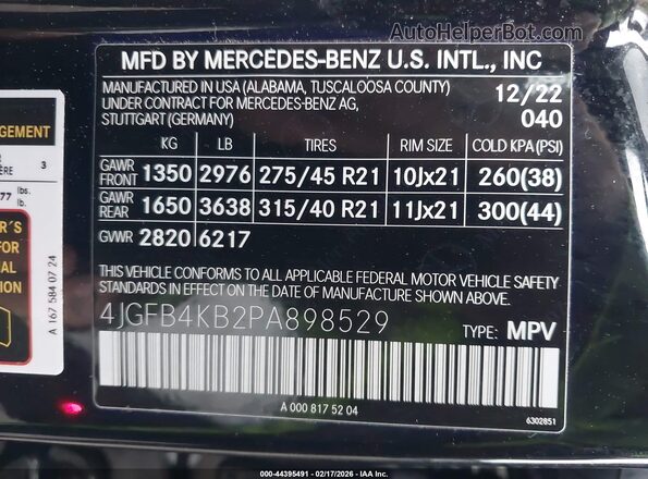 4JGFB4KB2PA898529 2023 MERCEDES-BENZ GLE 350 Black Engine compartment view