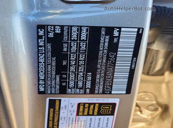 4JGFB5KB4NA775642 2022 MERCEDES-BENZ GLE Silver Widok komory silnika