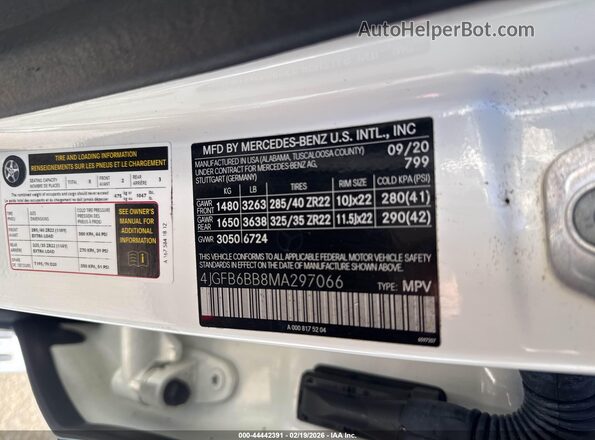 4JGFB6BB8MA297066 2021 MERCEDES-BENZ AMG GLE 53 White 