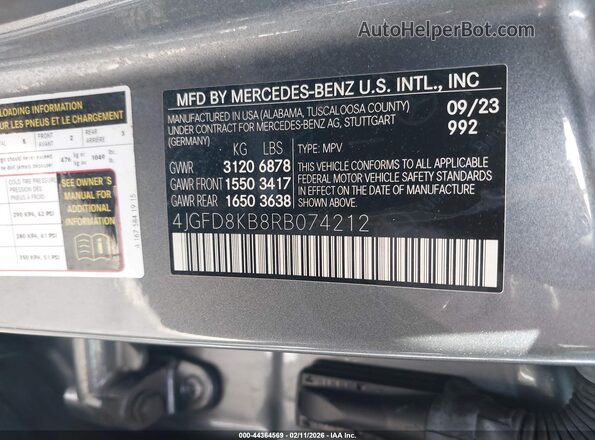 4JGFD8KB8RB074212 2024 MERCEDES-BENZ AMG GLE 63 COUPE Gray Engine compartment view