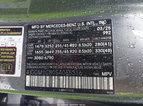 4JGGM1CB0SA065316 2025 MERCEDES-BENZ EQE 350 SUV Gray 