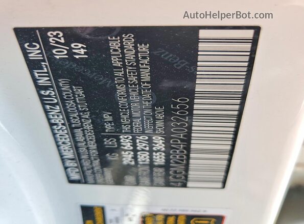 4JGGM2BB4PA032656 2023 MERCEDES-BENZ EQE Белый Панорамный вид салона 360°