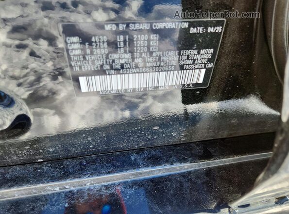 4S3BWAB66S3020656 2025 SUBARU LEGACY Black Engine compartment view