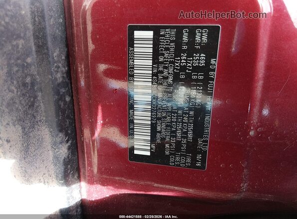 4S4BSACCXH3276979 2017 SUBARU OUTBACK Red 