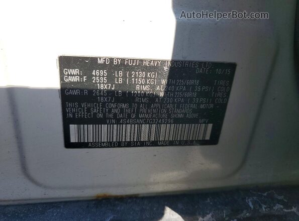 4S4BSANC7G3249296 2016 SUBARU OUTBACK Белый Вид подкапотного пространства